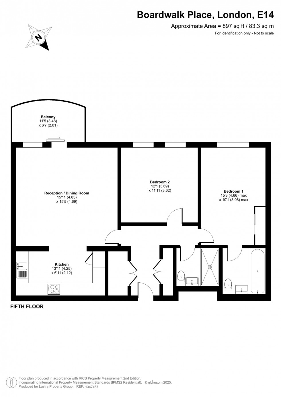 Floorplan for Boardwalk Place, London, E14